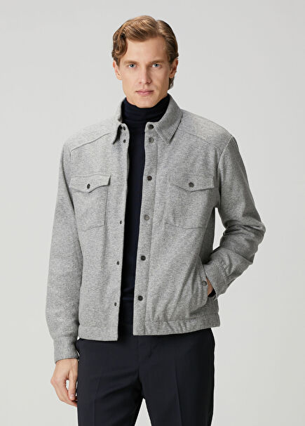 Light Grey Cashmere Outer Shirt