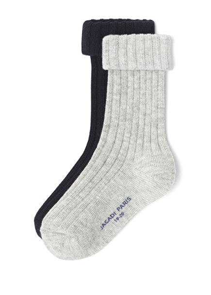 Baby Boy Ribbed Knit 2-Pack Socks