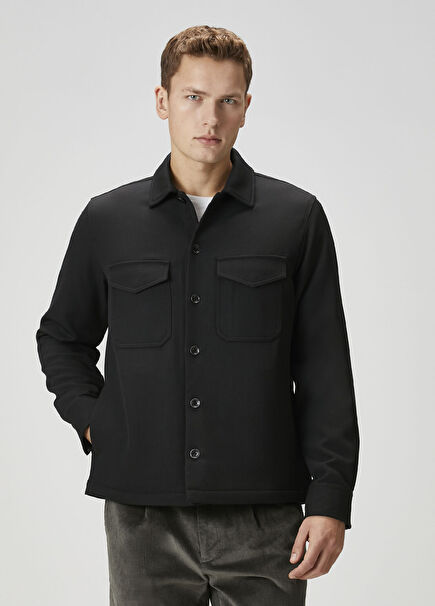 Hyde Siyah Yün Dış Gömlek