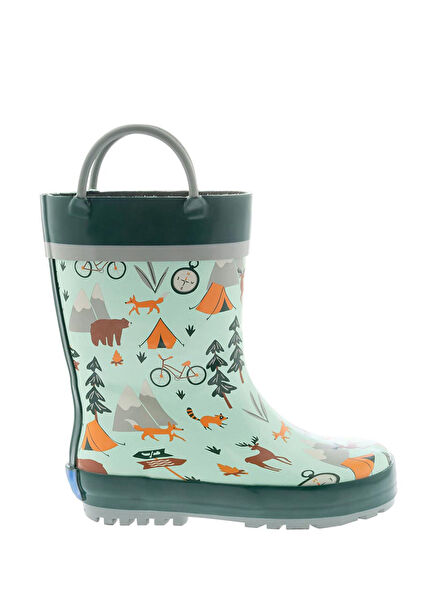 Renkli Desenli Erkek Çocuk Outdoor Yağmur Çizmesi 