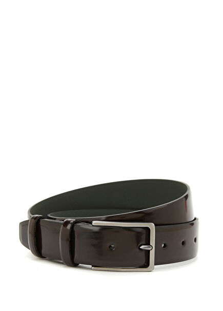 Burgundy Men's Leather Belt