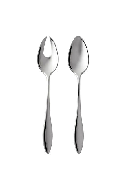 Indra Silver 18/8 Stainless Steel 2-Piece Salad Spoon Set