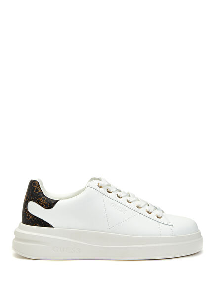 Elbina White Black Women's Leather Sneakers