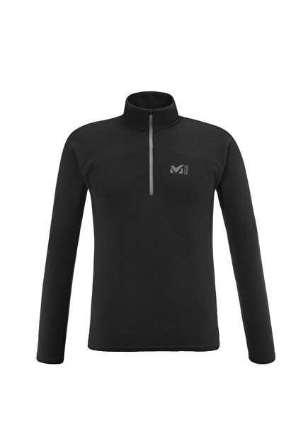 MIV9468 0247 K LTGRID Half Zip Black Men's Fleece