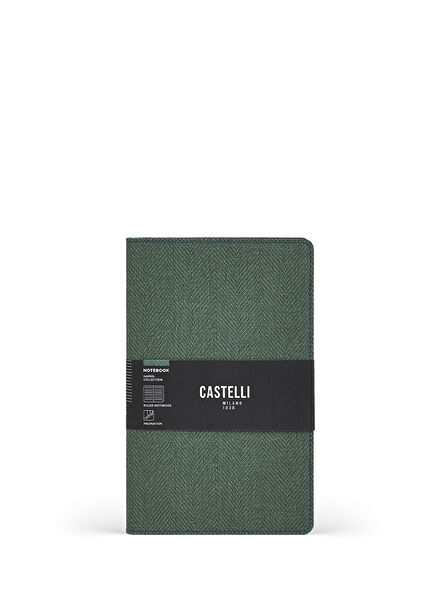 Milano Harris Collection Forest Green Lined Notebook
