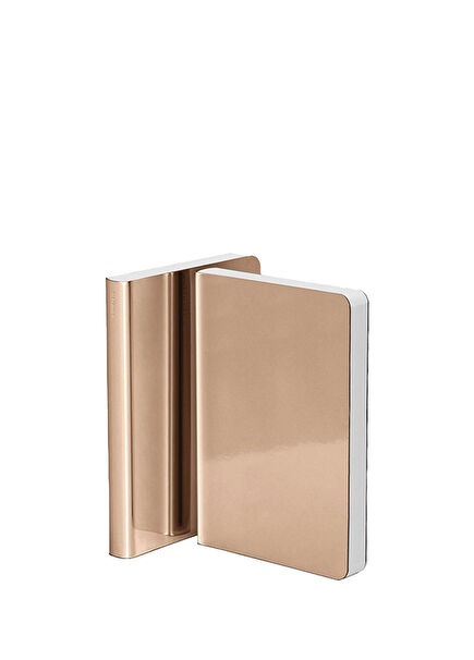S Shiny Starlet Copper Metalik Suni Deri Noktalı Defter