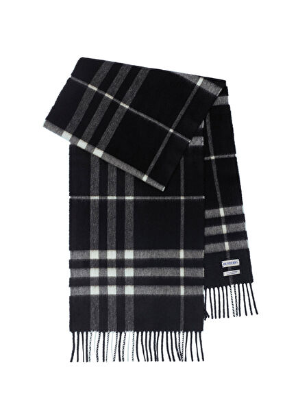 Check Black Cashmere Women's Scarf