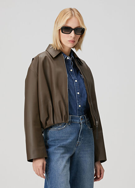 Koyu Yeşil Deri Ceket