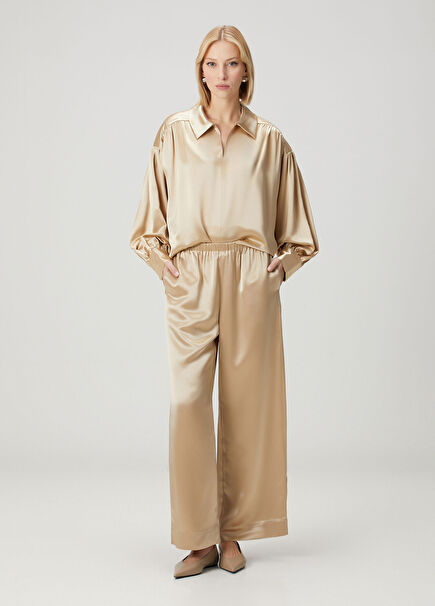 Cabello Bej Saten Pantolon