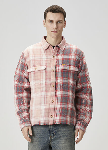 Pink Plaid Patterned Shirt