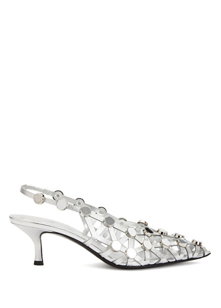 Silver Deri Topuklu Ayakkabı