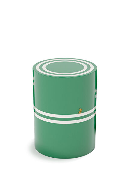 Yeşil Beyaz Ahşap Lake Yan Sehpa