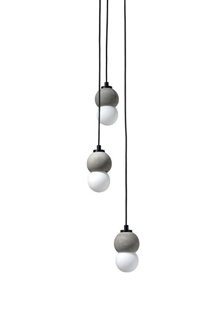 Gri Beton 3'lü Sarkıt Aydınlatma