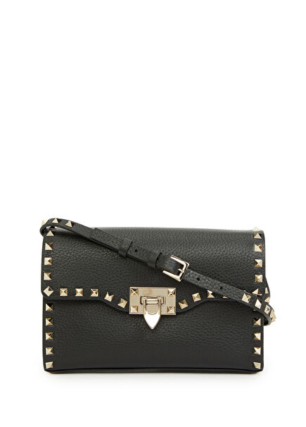 Rockstud Siyah Kadın Deri Çanta