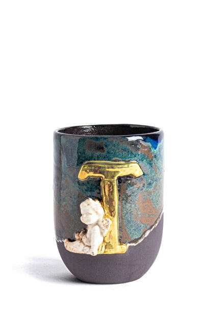 Angel T Harfli Antik Seramik Kupa