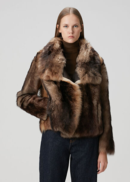 Kahverengi Çift Taraflı Deri Mont