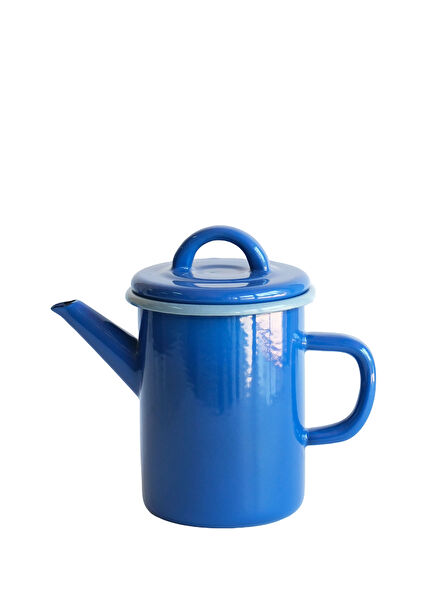 Navy Blue Enamel Cylinder Teapot