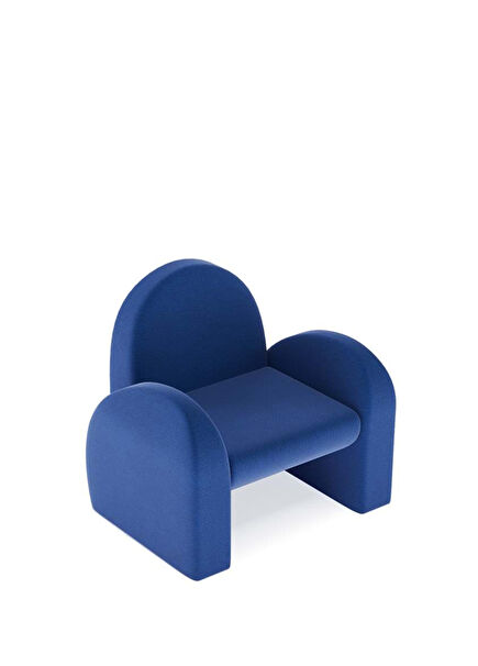 Shuri Blue Cotton Upholstered Kids Armchair