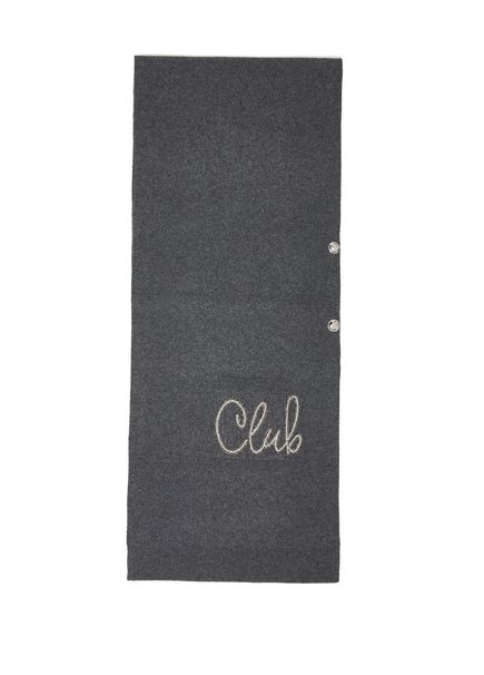 Women's Wool Knitwear Scarf With Gray Pocket Detai