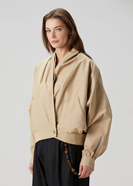 Bej Bomber Ceket
