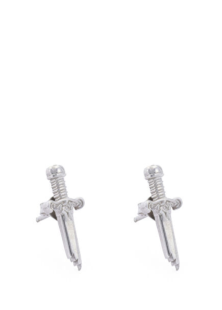 Broken Sword Men's Silver Earrings