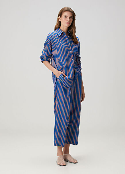Blue Striped Pants