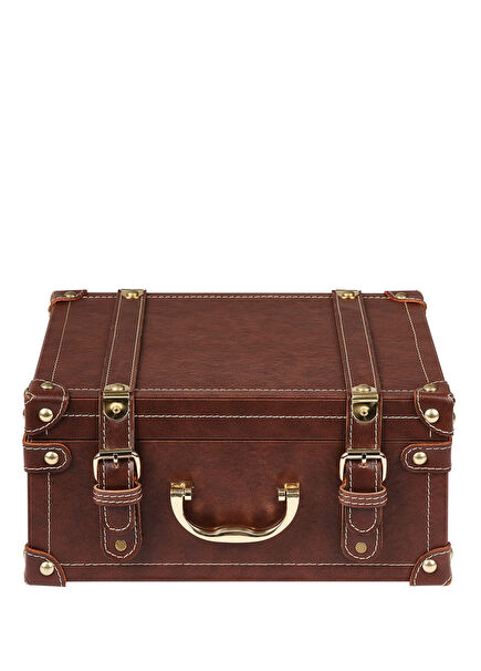 Taba Ahşap Deri Dekoratif Saat Kutusu