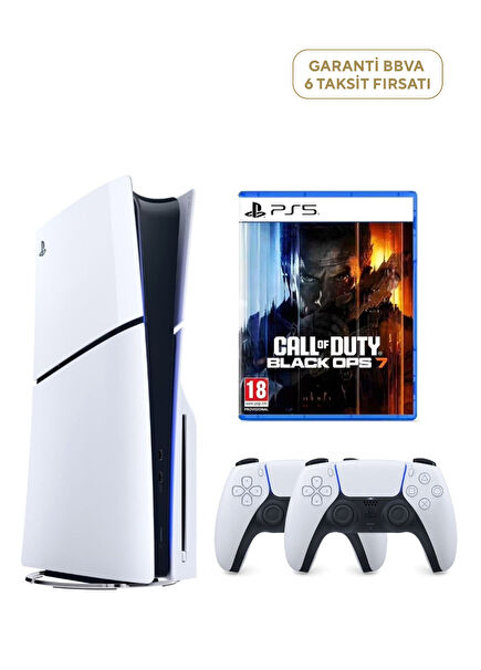 PlayStation 5 1 TB Slim CD Edition Oyun Konsolu + 2. PS5 Kol + PS5 Call Of Duty Black Ops 7