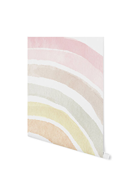 Watercolor Pink Rainbow Children's Room Wallpaper 200 x 200 cm
