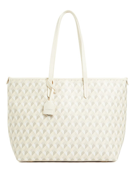 Monogram Bej Desenli Kadın Alışveriş Çantası