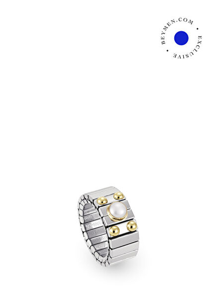 Extension White Pearl 18K Gold Unisex Steel Ring