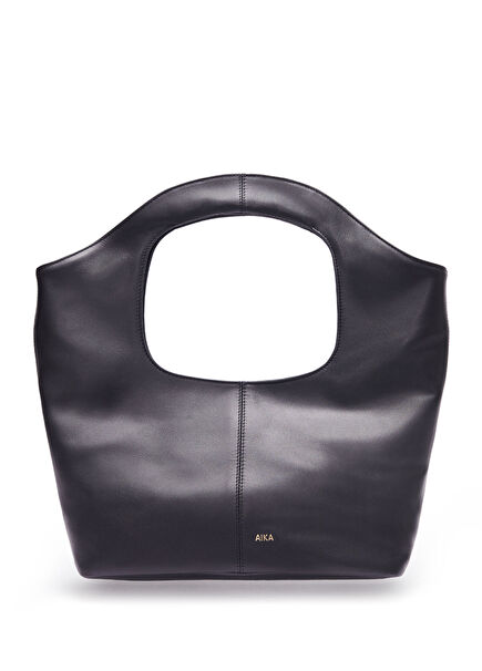 Aura Petit Black Leather Women's Shoulder Bag