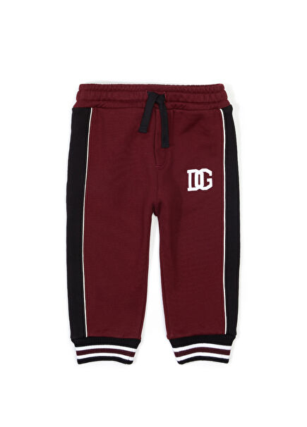 Bordo Logo Detaylı Erkek Bebek Jogger Pantolon
