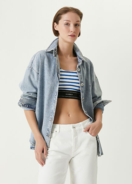 Blue Loose Fit Denim Shirt