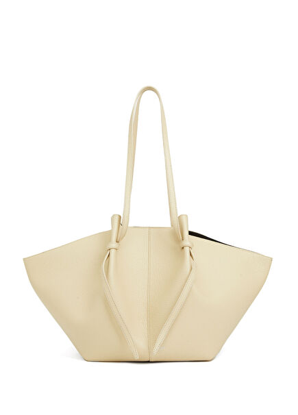 Mochi Large Cream Women's Leather Shopping Bag
