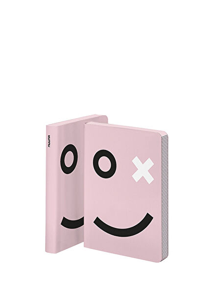 Ox Graphic Pink Leather Dotted Notebook