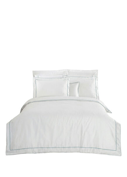 Maison Classy Green Striped Cotton Satin Double Duvet Cover Set