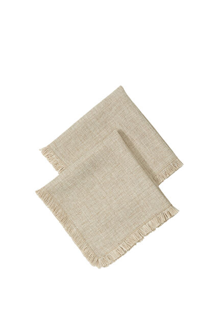 Bej 2li Keten Peçete Seti