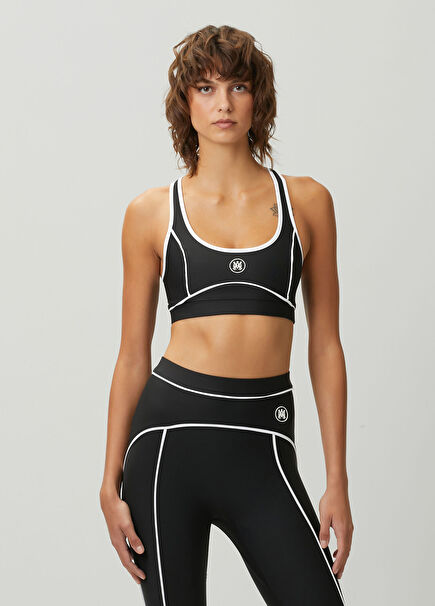 Black White Sports Bra