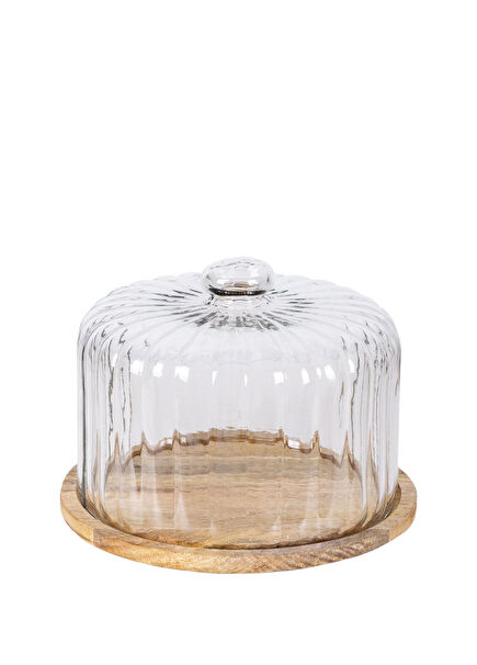 Madera Clear Glass Round Cake Storage Lantern