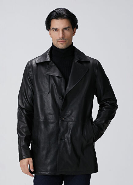 Black Leather Topcoat