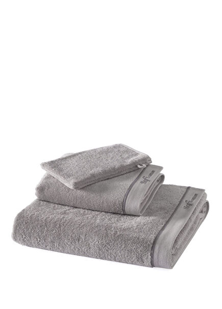 Aura Gri Pamuklu 3'lü Havlu Seti