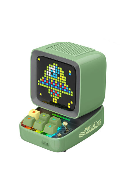 Ditoo Pro Green Led Bluetooth Speaker with Adaptive Pixel Display