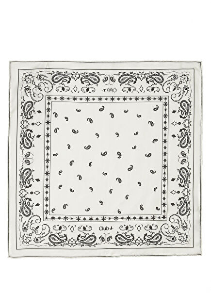 Off-White Paisley Silk Scarf