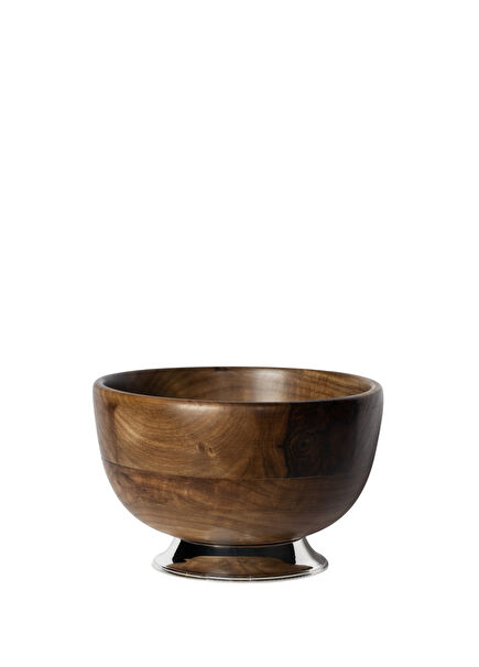 Wooden Silver Legged Large Presentation Bowl 28 cm