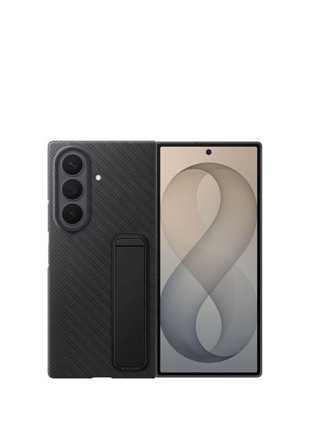 Galaxy Z Fold8 Ultra Standlı Karbon Siyah Telefon Kılıfı