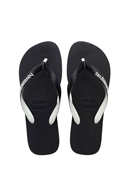 Men's Black Logo Top Flip Flops