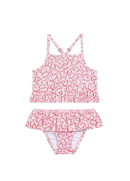 Lilac Blossoms UV Korumalı Fırfırlı Kız Çocuk Bikini Takımı
