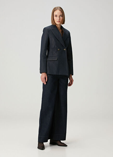 Koyu Indigo Wide Leg Jean Pantolon
