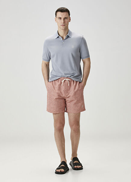 Turuncu Beli Kordonlu Logo Desenli Mayo